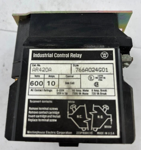 Westinghouse AR420A Industrial Control Relay 4-Pole 600V 10A — primary product image