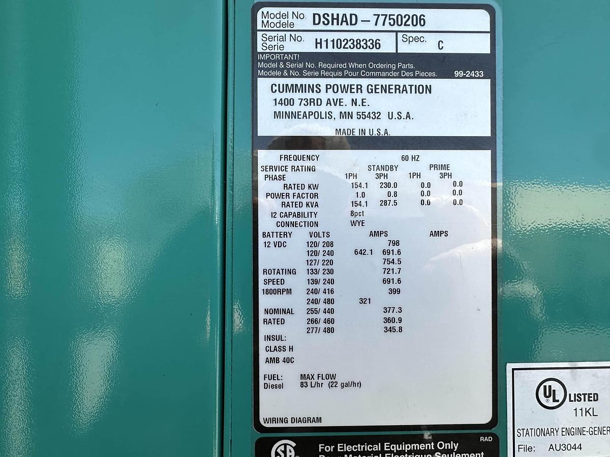 Cummins C300D6R 300 kW Trailer-Mounted Diesel Generator — product image 3 of 9