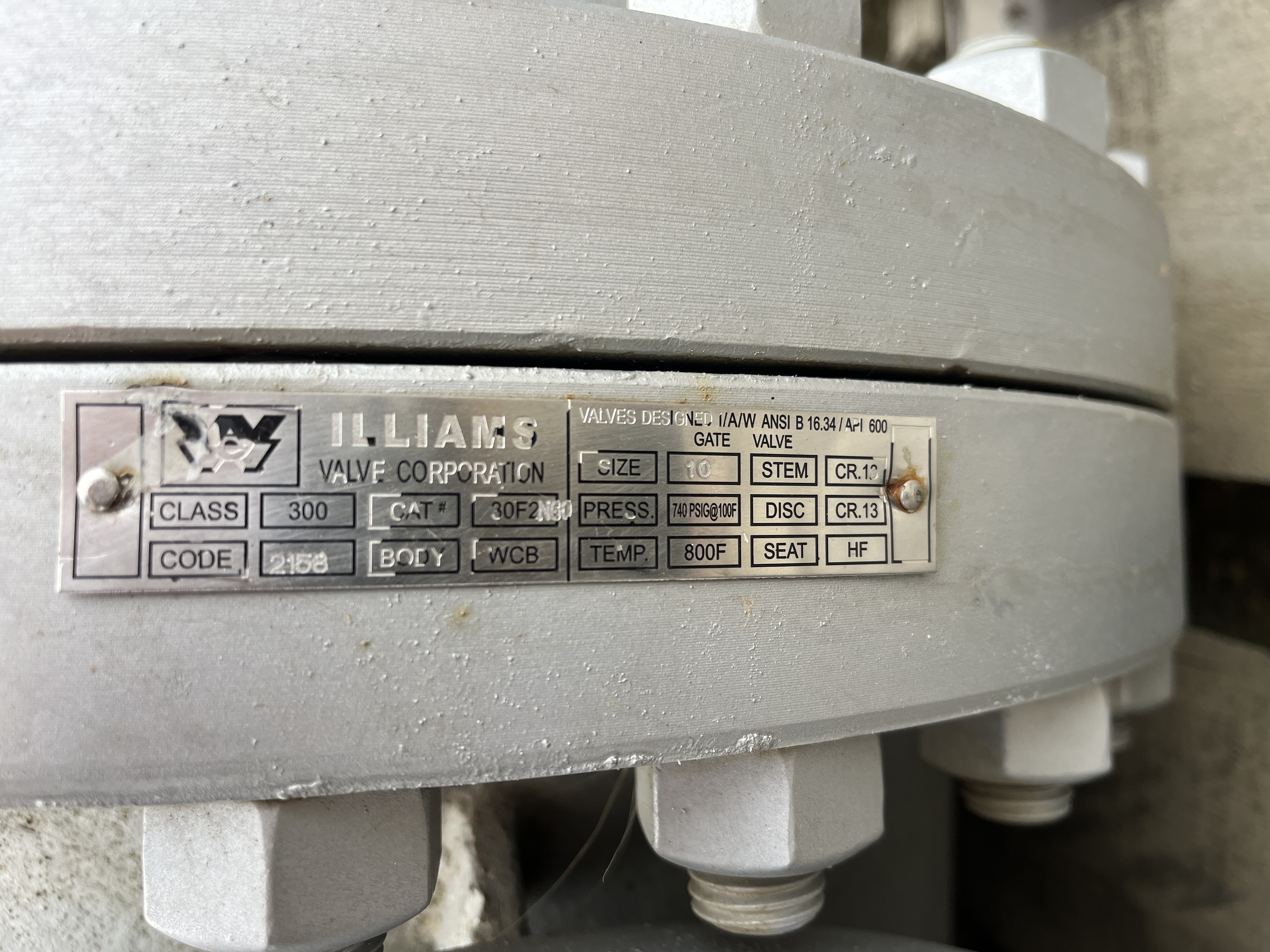Williams Valve Corporation 10 Inch Class 300 Gate Valve — product image 3 of 3