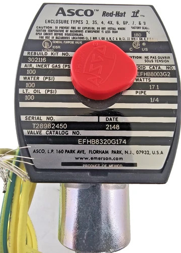 ASCO Red-Hat II EFHB8320G174 Solenoid Valve 1/4" 3-Way Brass — product image 6 of 7