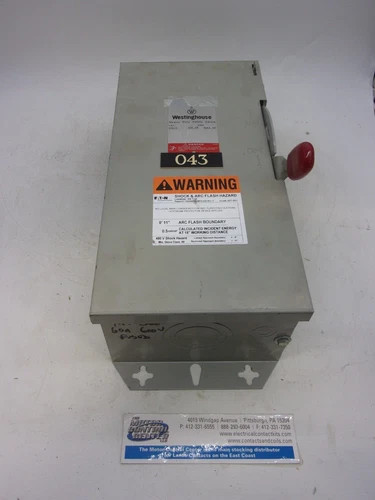 Westinghouse HFN362 Heavy Duty Safety Switch, 60A, 600V, 3-Pole, Fusible, NEMA 1