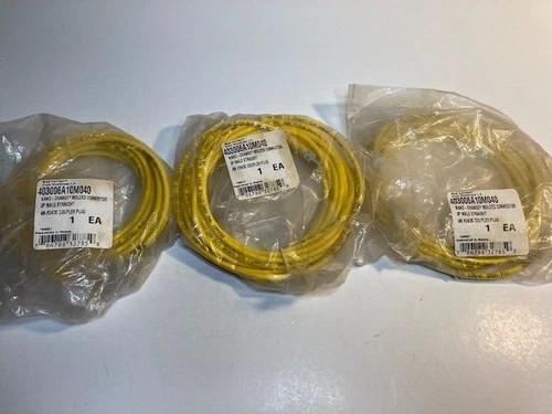 Woodhead 403006A10M040 Nano-Change Molded Connector 3P Male Straight 4M #24/3C (Lot of 3) — primary product image