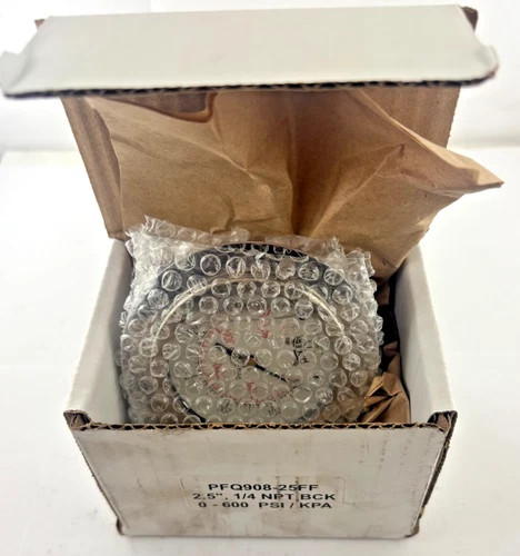 Winters PFQ90825FF Liquid Filled Pressure Gauge, 2.5" Dial, 0-600 PSI/kPa, 1/4" NPT Back Connection — product image 4 of 5