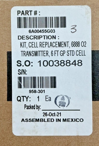Rosemount 6888 Oxygen Transmitter Cell Replacement Kit 6A00455G03 - 6 ft Standard