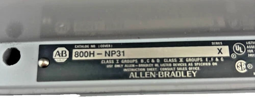 Allen Bradley 800H-NP31 Heavy Duty Enclosure Cover, Types 7 & 9, 2 Holes — product image 3 of 6