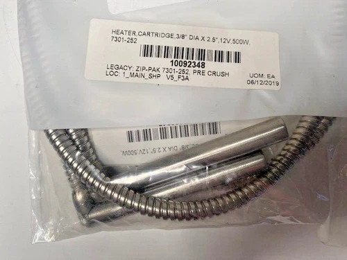 ITW Legacy Zip Pak Heater Cartridge 7301-252, 3/8" Dia x 2.5" L, 12V 500W