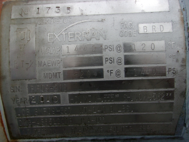 Exterran Horizontal Filter Separator 12-3/4" x 8' 1440 PSI — product image 10 of 15