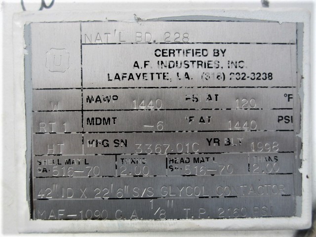 A.F. Industries 42" ID x 22'6" Packed Glycol Contactor Tower — product image 12 of 13