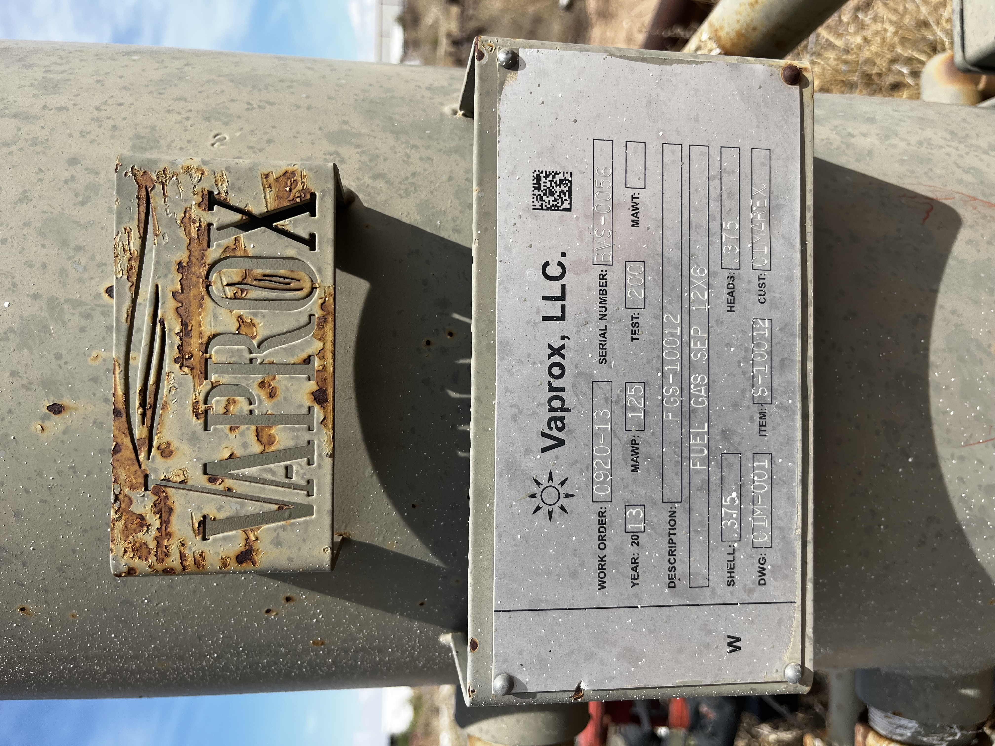 Vaprox S-10012 Fuel Gas Separator — product image 2 of 3