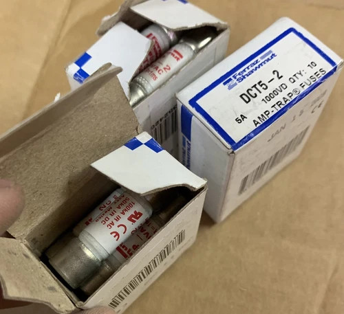 Ferraz Shawmut Amp-Trap DCT5-2 5A 1000VDC Fast-Acting Fuse (Lot of 29) — primary product image