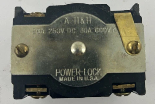 Arrow Hart 20403 Power-Lock Single Receptacle Grounded 4-Wire Bakelite
