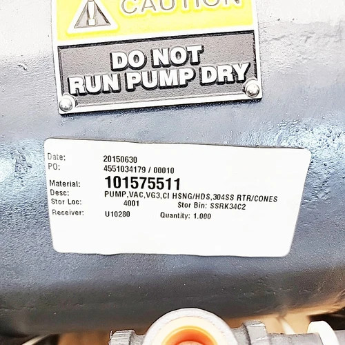 Vooner Flogard VG3 C-LC Single Stage Liquid Ring Vacuum Pump — product image 9 of 10