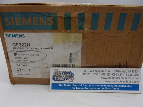Siemens GF322N General Duty Safety Switch 60A 240V 3P Fusible NEMA 1 — primary product image