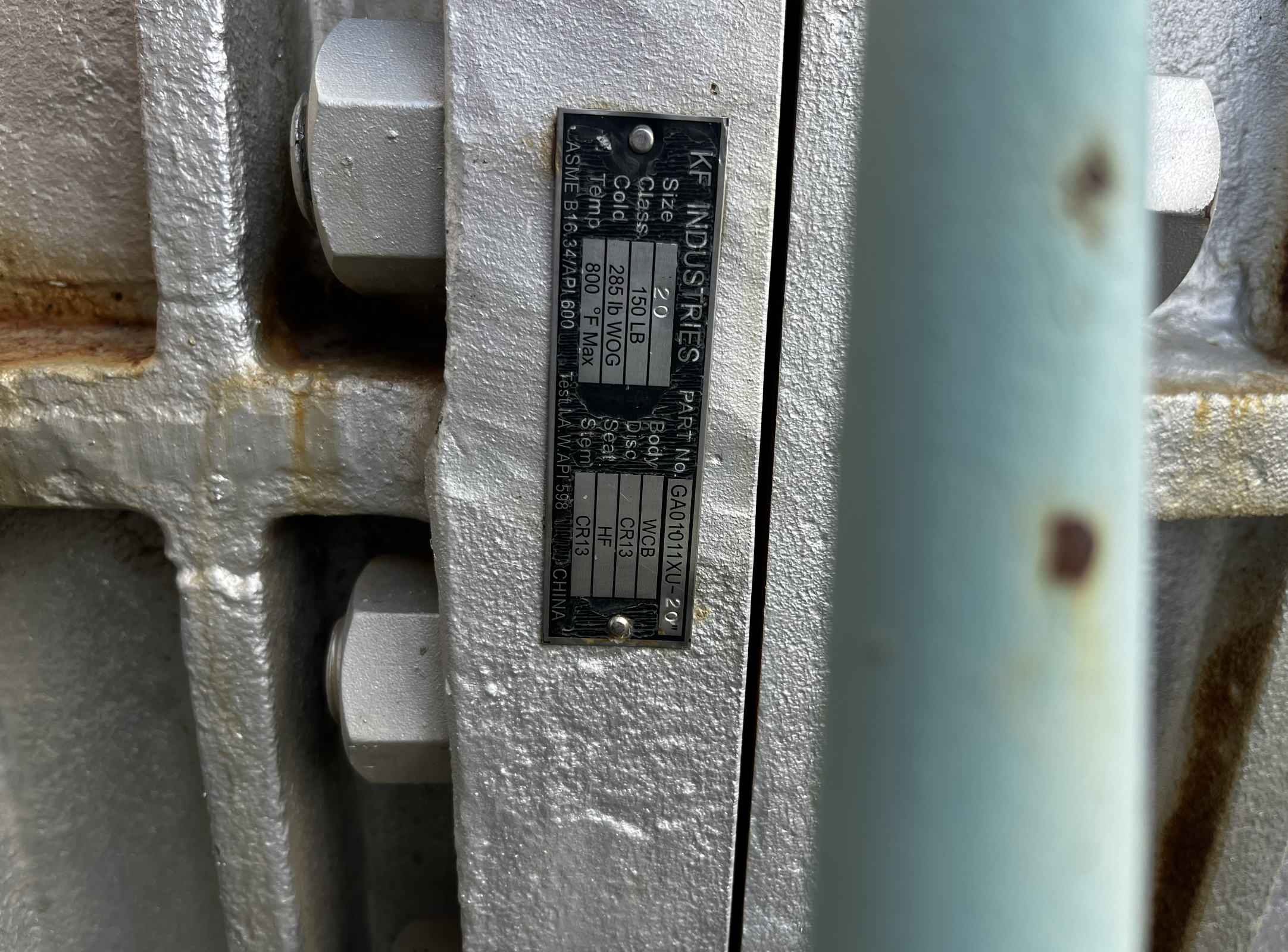 KF Industries 20 Inch Class 150 Gate Valve GA010MXU-20 — product image 4 of 4
