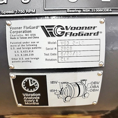 Vooner Flogard VG3 C-LC Single Stage Liquid Ring Vacuum Pump — product image 8 of 10