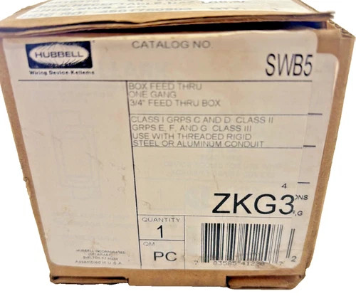 Hubbell Killark SWB-5 Aluminum Feed-Thru Device Box, 3/4 Inch Hubs — product image 7 of 7