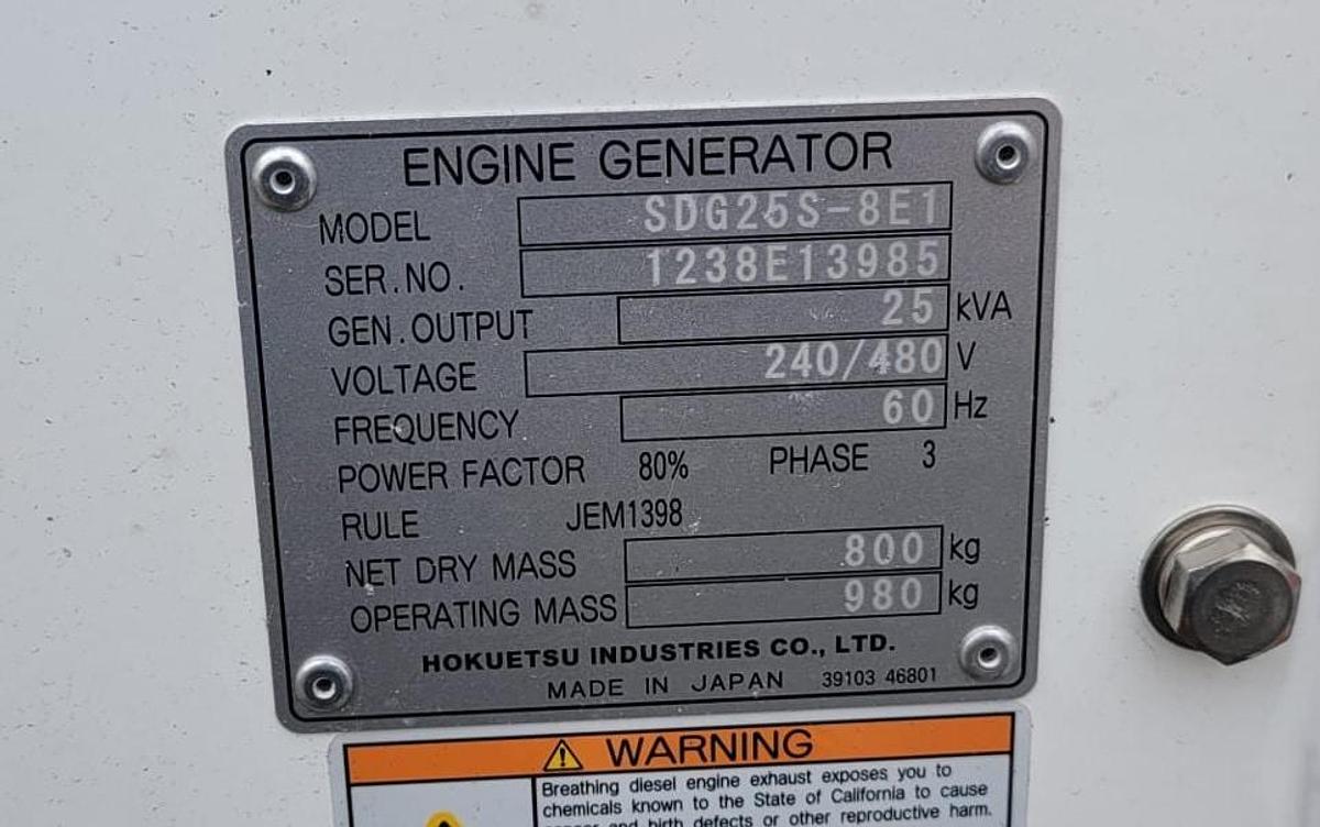 Airman SDG25S-8E1 20kW Tier 4 Final Mobile Diesel Generator — product image 4 of 5
