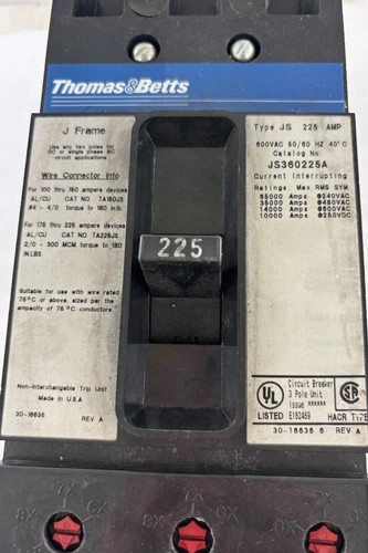 Thomas & Betts J Frame Molded Case Circuit Breaker JS360225A — product image 2 of 6