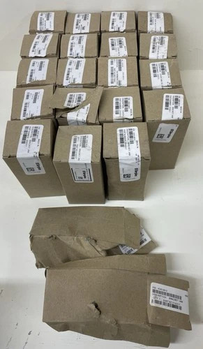 Lot of 21 Simplex Fire Alarm Accessories: 4098-9830 Covers, 4090-9810 Brackets, 4090-9807 Trims, 4090-9806 Trims, and LEDs