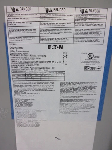 Eaton DG223URB 100A General Duty Safety Switch — product image 6 of 8