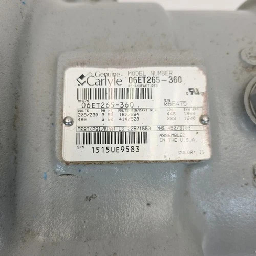 Carlyle 06ET265-360 Semi-Hermetic Reciprocating Compressor — product image 2 of 4
