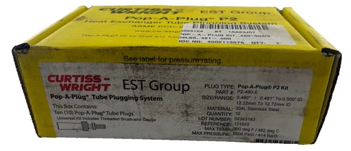 Curtiss-Wright EST Group Pop-A-Plug P2 Tube Plugging System Kit P2-480-E (Box of 10)