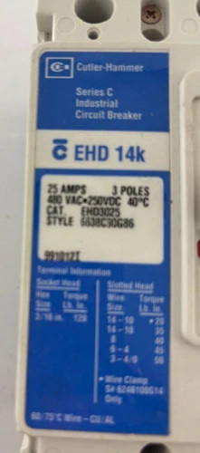 Cutler-Hammer EHD3025 Series C Industrial Circuit Breaker — product image 3 of 6