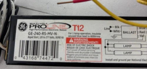 GE ProLine T12 Electronic Ballast GE-240-RS-MV-N — product image 4 of 5
