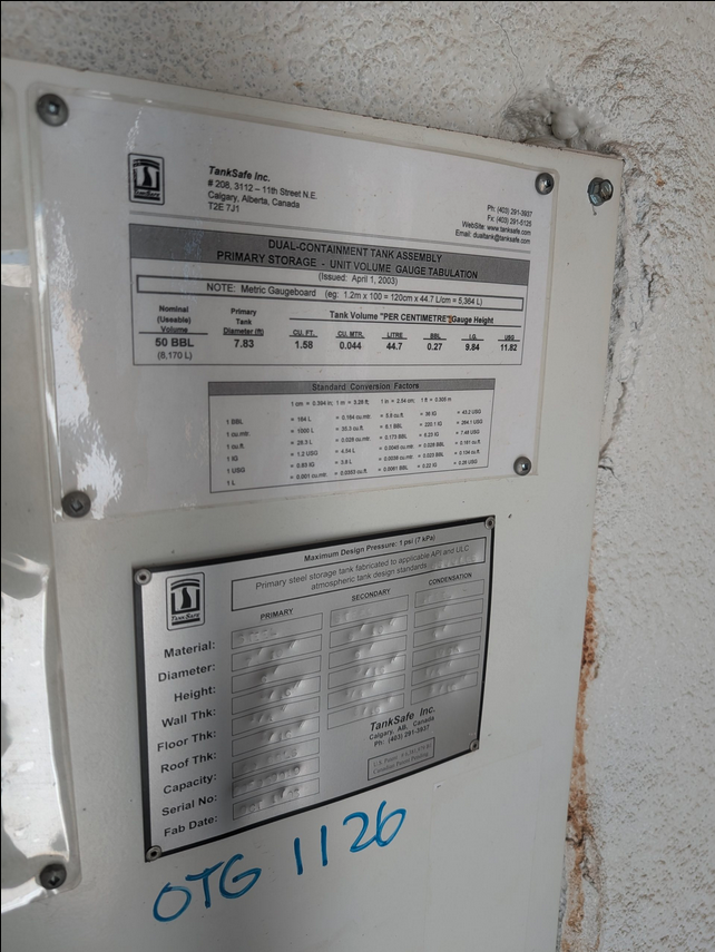 TankSafe 50 BBL Double Wall BTEX Storage Tank — product image 8 of 9