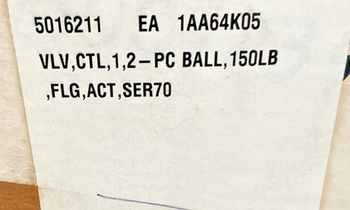 Bray Series 70 Electric Actuator with 1-1/4 Inch Flanged Ball Valve 70-0051-113D0-536/A — product image 7 of 9