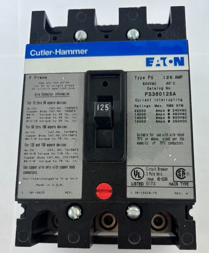 Cutler-Hammer FS360125A F Frame Circuit Breaker — product image 3 of 6