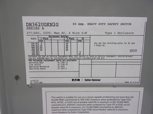 Eaton Heavy Duty Safety Switch DH362UGKN2G — product image 4 of 9