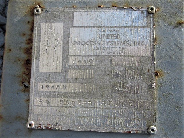 United Process Systems 6 5/8" x 17' Packed Glycol Contact Tower — product image 6 of 12