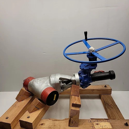 Flowserve Edward 4" Class 2900 Special Angle Blowdown Valve with V1-1S Gear Actuator