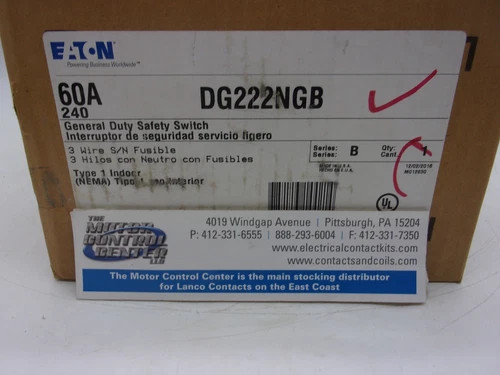 Eaton DG222NGB General Duty Safety Switch — primary product image