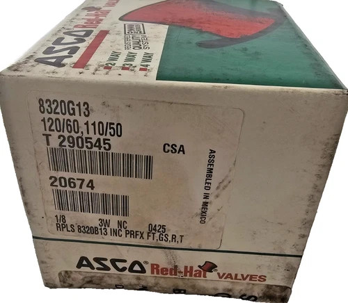 ASCO RedHat II 8320G13 Solenoid Valve 1/8" NPT 120V Coil Brass — product image 7 of 7