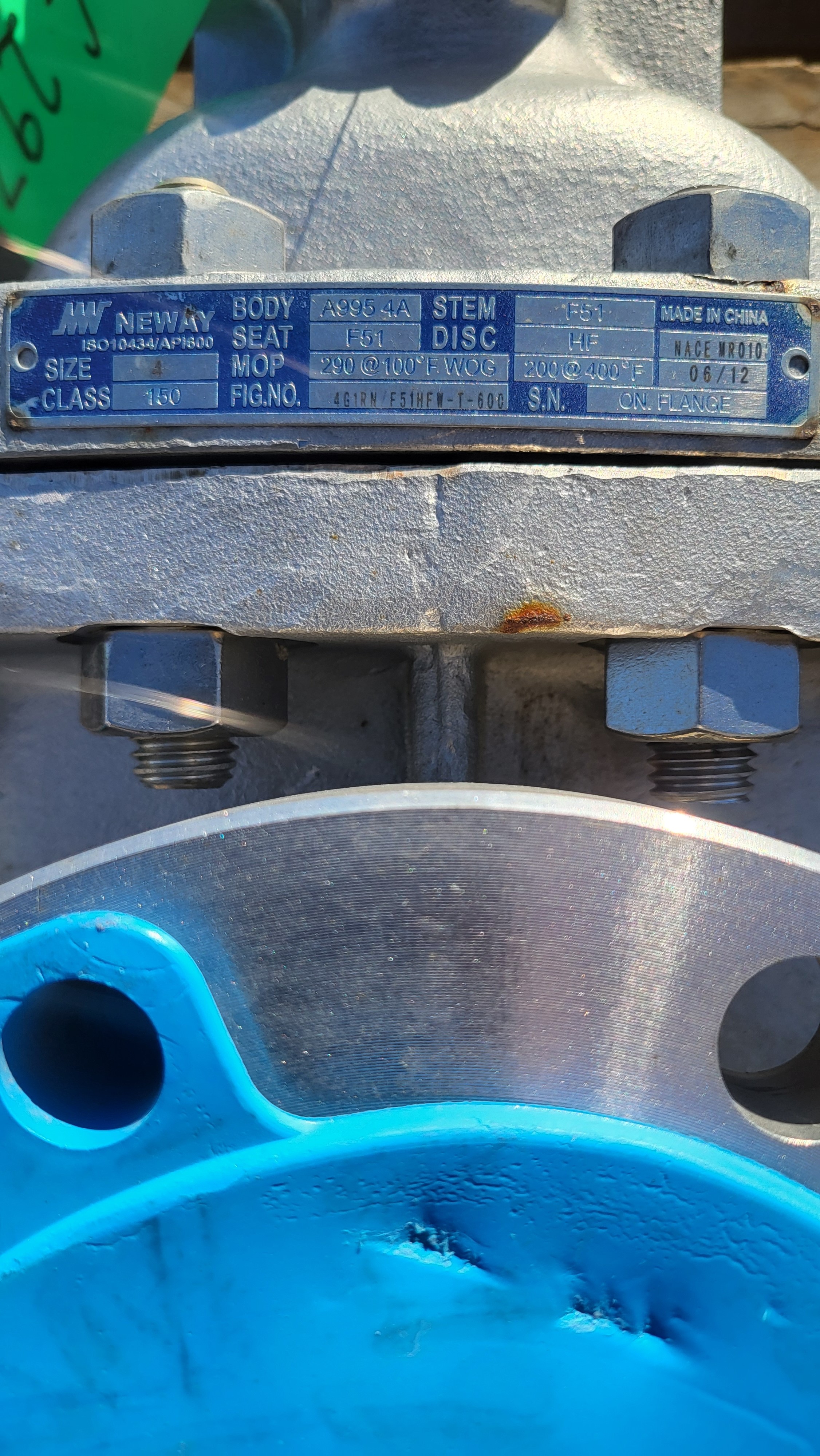 Neway 4-inch Class 150 Gate Valve Fig. No. 4G1RN F51HFW-T-600 NACE — primary product image