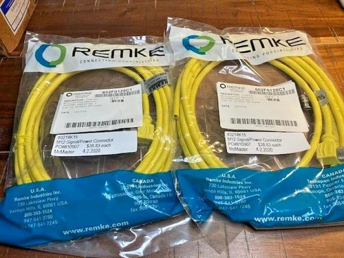 Remke 602F0120C1 Dual Key Micro-Link Plug Assembly, 2 Pole, 12 Feet (Lot of 2)