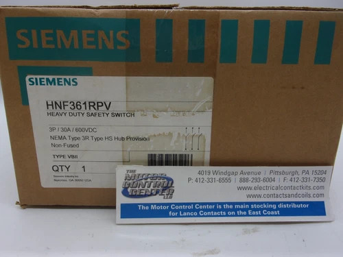 Siemens Heavy Duty Non-Fusible Solar Safety Disconnect Switch HNF361RPV — primary product image