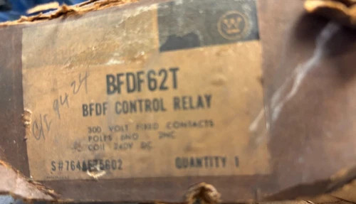 Westinghouse BFDF62T Control Relay 275A417G02 — product image 3 of 6