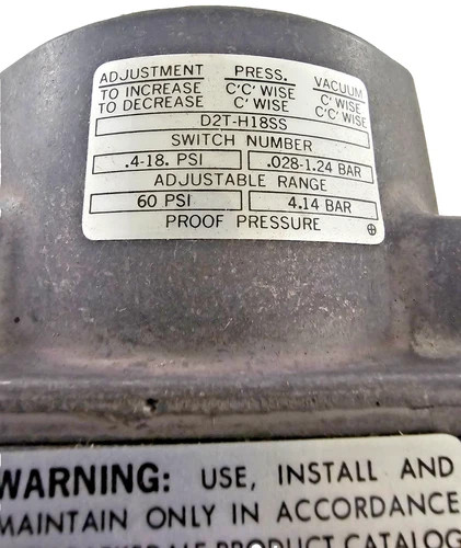 Barksdale D2T-H18SS Diaphragm Pressure Switch — product image 6 of 8