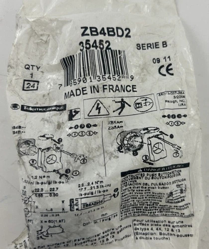 Telemecanique ZB4BD2 2 Position Black Selector Switch — primary product image