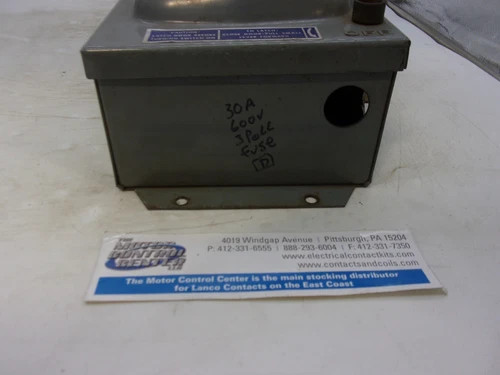 Square D H361A Heavy Duty Safety Switch, 30A, 600V, 3-Pole, Fusible, NEMA 12 — product image 5 of 8