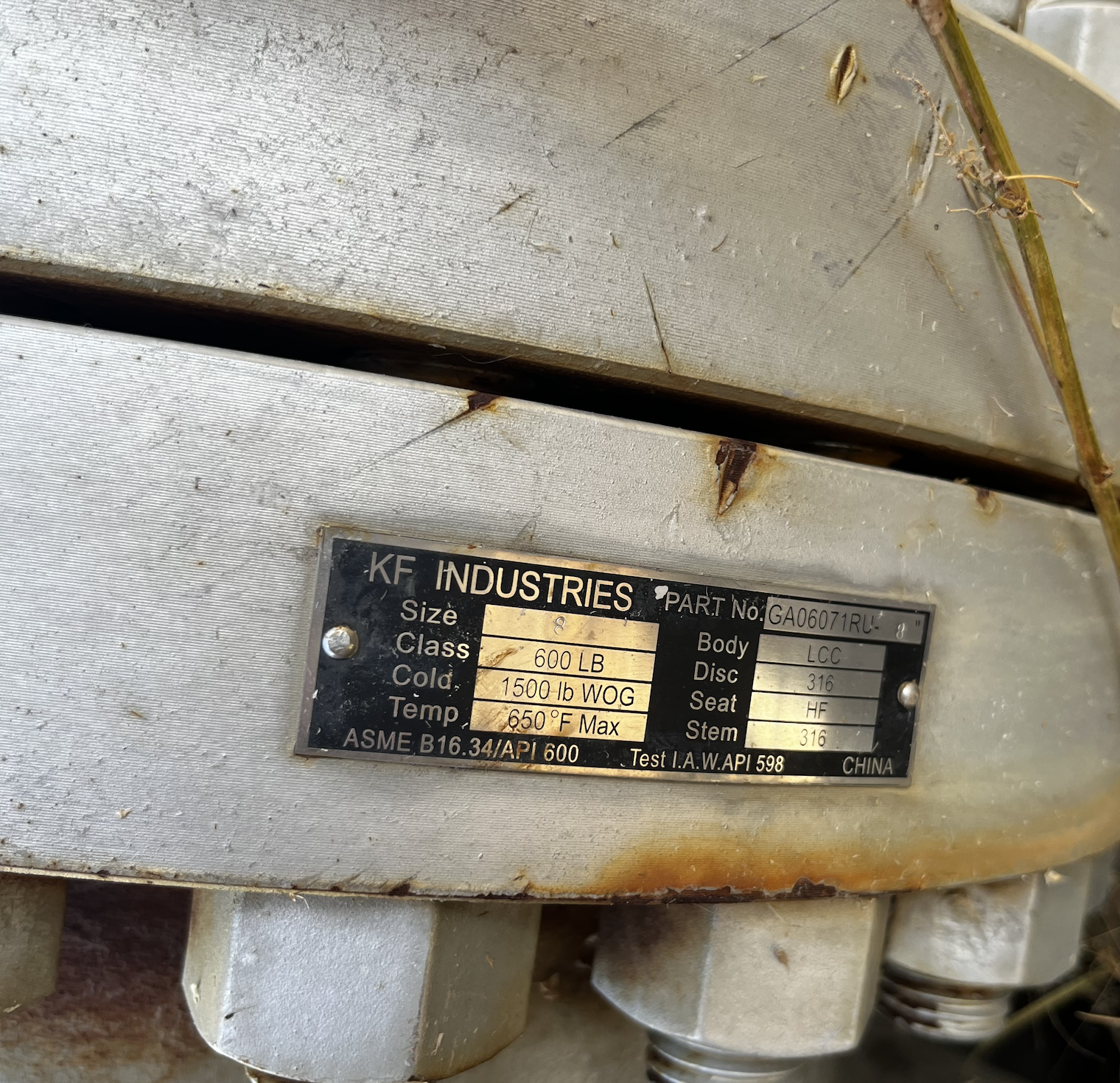 KF Industries 8 Inch Class 600 Gate Valve GA06071RU — product image 3 of 3