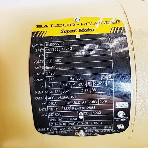 Anlet CT4-50LE Roots Vacuum Pump with 2 HP Baldor Motor — product image 7 of 9
