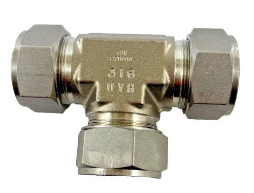 Swagelok SS-25M0-3 Stainless Steel Union Tee for 25mm Tube — product image 5 of 7