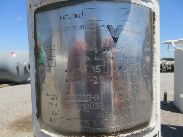 Valerus Vertical Filter Separator 8-5/8" OD x 3'9" S/S — product image 4 of 10
