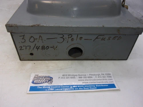 Square D H361N Heavy Duty Safety Switch, 30A, 600V, 3-Pole, Fusible, NEMA 1 — product image 6 of 9