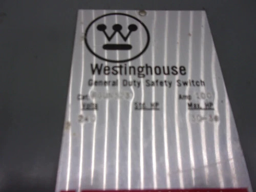 Westinghouse RGUN323 General Duty Safety Switch 100A 240V 3P Non-Fusible NEMA 3R — product image 2 of 9