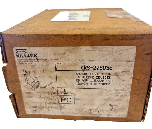 Killark KRS-20SU38 Pin & Sleeve Receptacle 20A 115/230VAC
